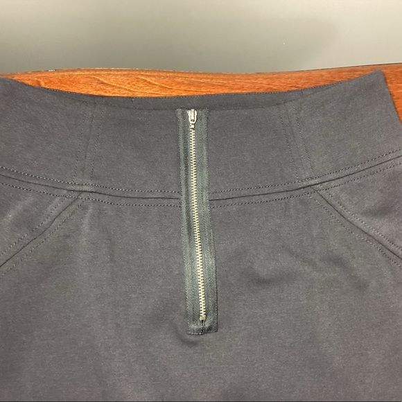 Charcoal Grey Ponte Knit Pencil Skirt - Picture 4 of 7